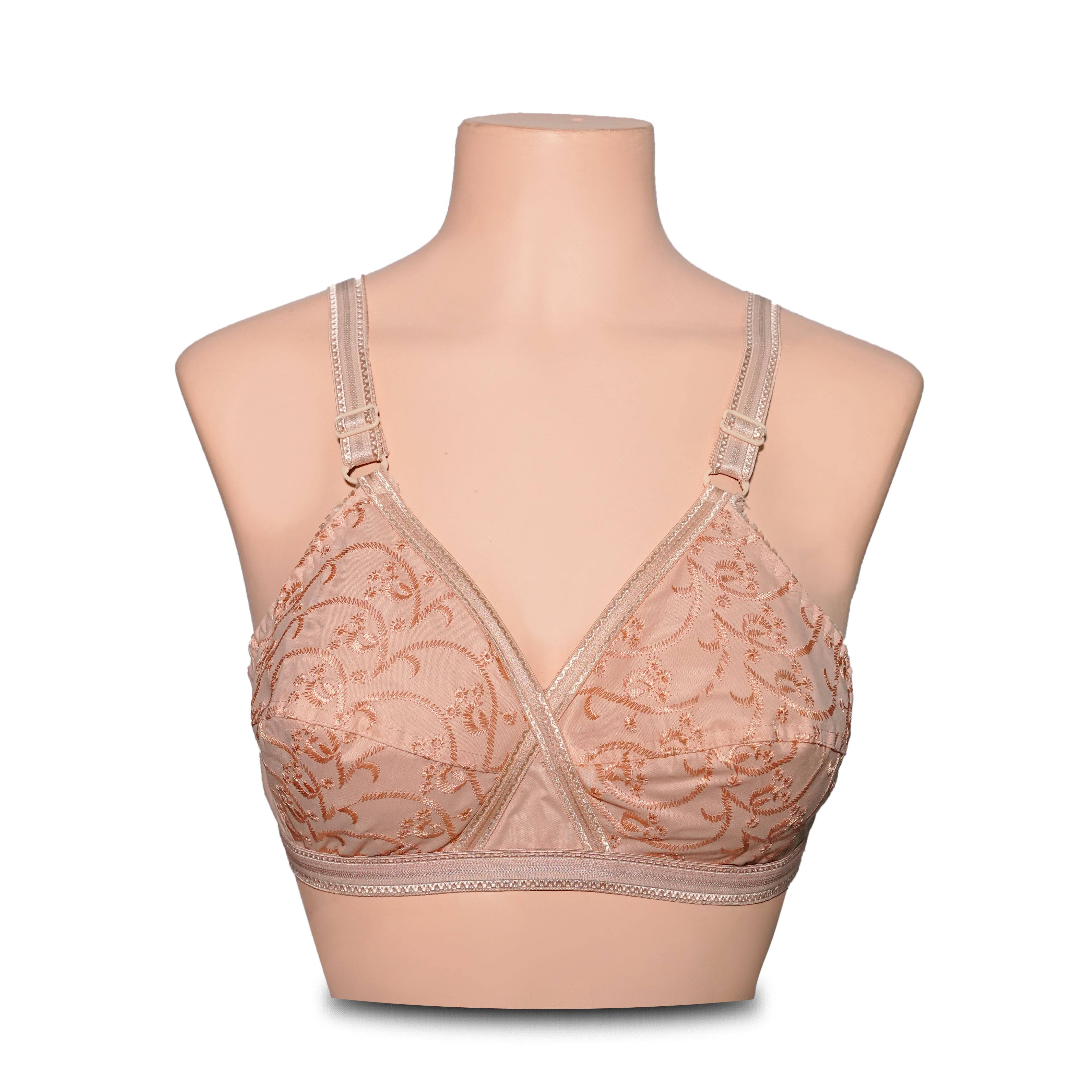 Pack of 2 embroidered cotton Non-Padded Comfortable Bras – Full Coverage