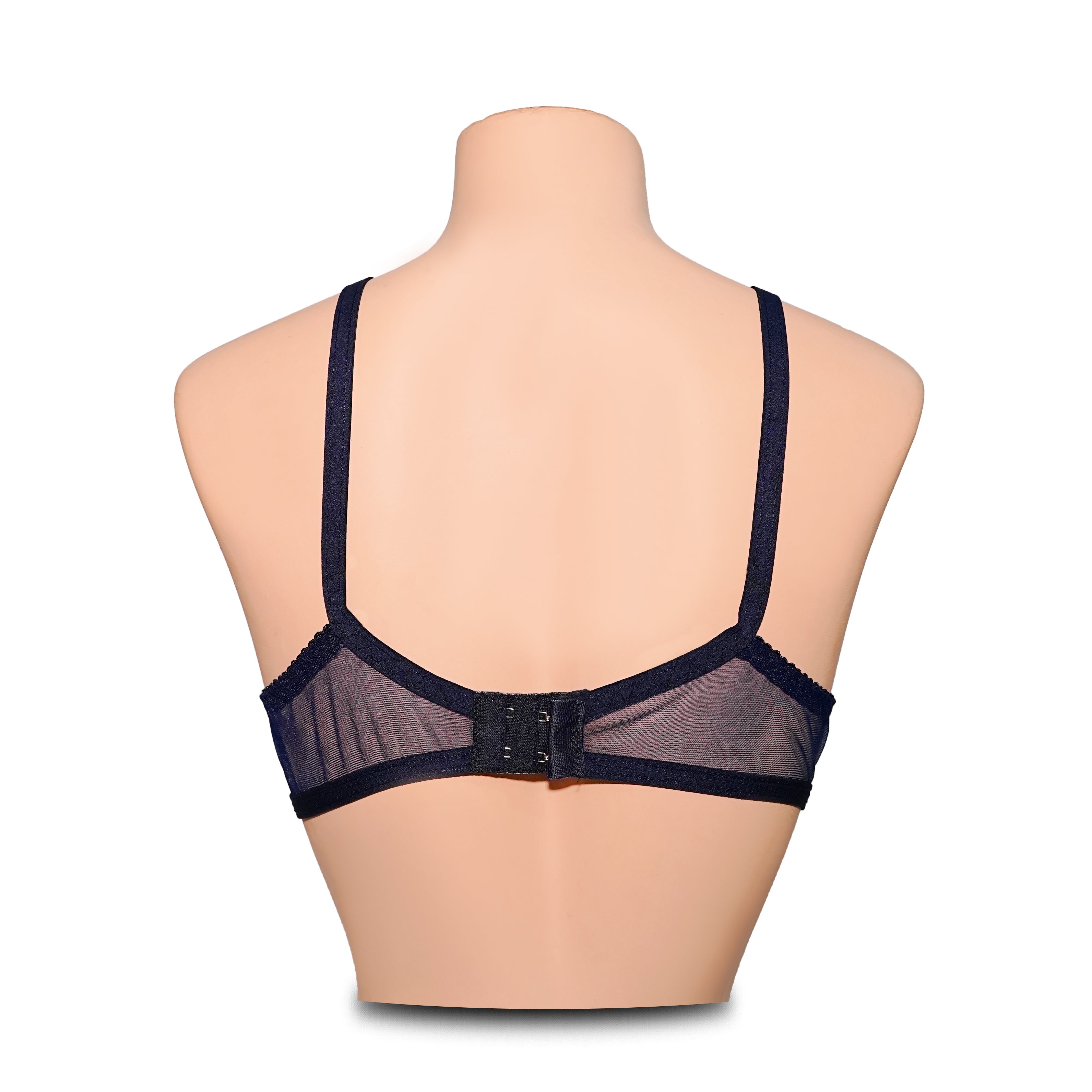 Pack of 4 Non-Padded & Non-Wired Full Net Transparent  Bras - 4 Colors