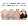 Pack of 4 Everyday Pure Cotton Non-Padded Bras – Full Coverage
