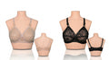 Pack of 2 Net Transparent Floral Bras with Side Cloth Support