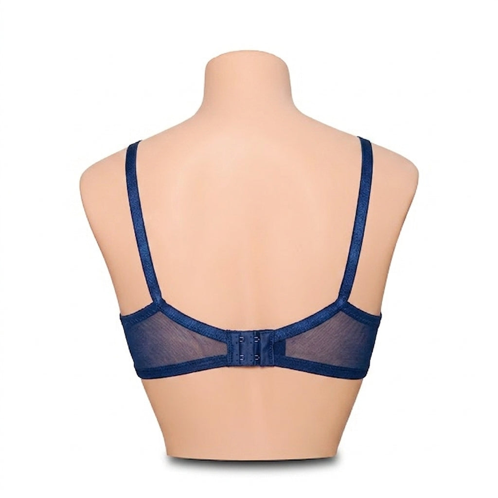 Pack of 4 Non-Padded & Non-Wired Full Net Transparent  Bras - 4 Colors