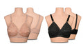 Pack of 2 Cotton Comfort Bras with Front Embroidery