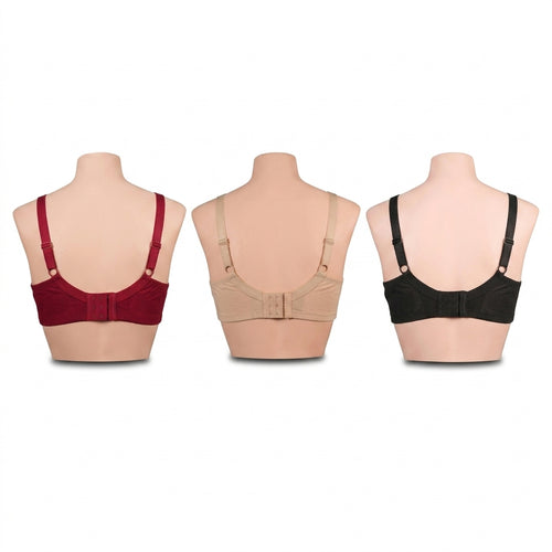 Pack of 3 Cotton Non-Padded Everyday Bras- Comfort 15